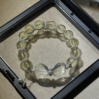 原创净体六芒星巴西柠檬黄水晶11.3mm+透体柠檬黄水爱心【H48】