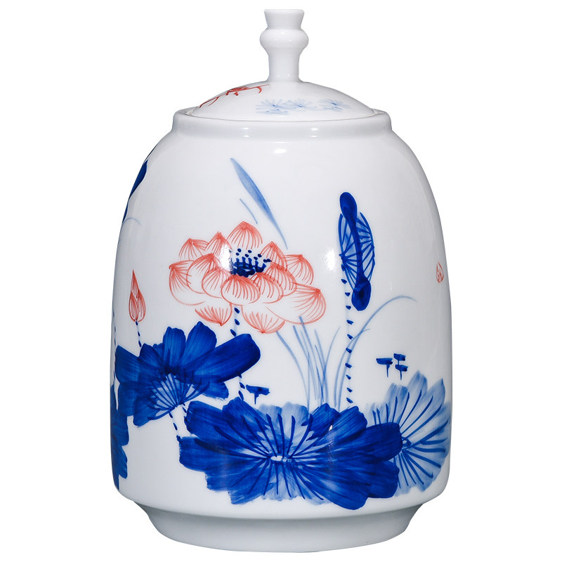 景德镇陶瓷器手绘茶叶罐子中式家居客厅摆件装饰品储物罐子大号在类目 家居饰品, 花瓶/花器/仿真花/仿真饰品, 花器/花瓶, 花瓶中 - 来自Buy2taobao.com提供专业的淘宝代购服务