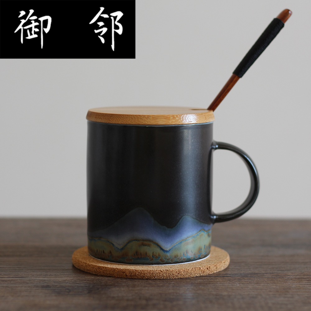 景德镇手工手绘隐山手绘杯山水杯子创意马克杯高温陶瓷杯礼品杯