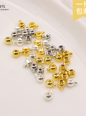 圆柱形圆形定位扣按扣14k18k保金保色项链手链女手工diy饰品配件