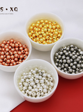 14k包金珠保色18k镀真金散珠光面隔珠diy手工链首饰品配件串珠子