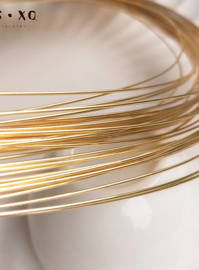 强保色14K包金半硬线不掉皮注金铜丝线手工绕线自制diy首饰品材料