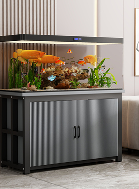 家用实木鱼缸柜底柜中小型鱼缸架底座柜水族箱多功能储物柜收纳柜