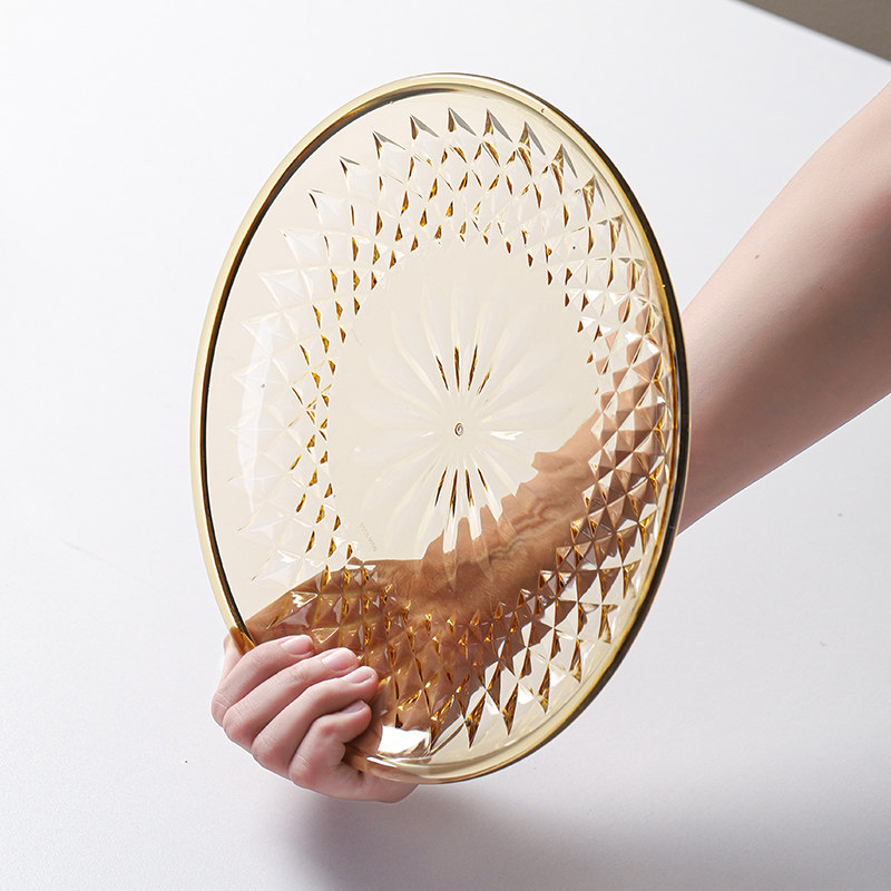 商用亚克力水果盘耐摔塑料KTV前台待客家用客厅茶几零食盘小吃碟