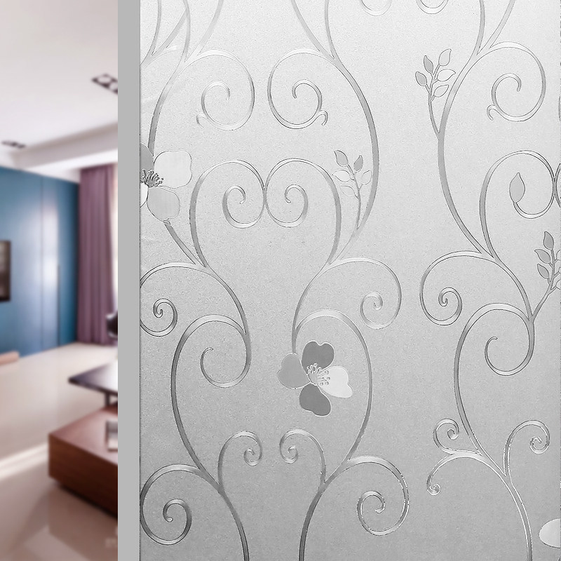 纯白磨砂无胶静电玻璃贴膜透光不透明卫生间浴室移门窗户贴纸防晒