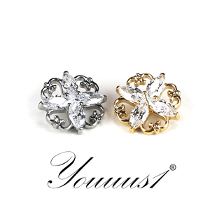 Youuus1 钛合金耳钉纹样系列金殿一个装复古中式风热销收藏款手抛