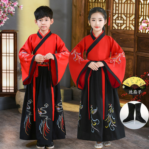 儿童国学服开笔礼刺绣服装