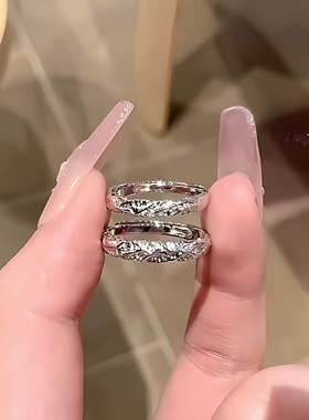 足银s999熔岩之恋情侣对戒可调