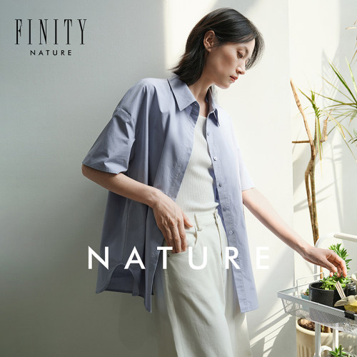 【NATURE系列】FINITY菲妮迪全棉衬衫2024夏季宽松外搭上衣女