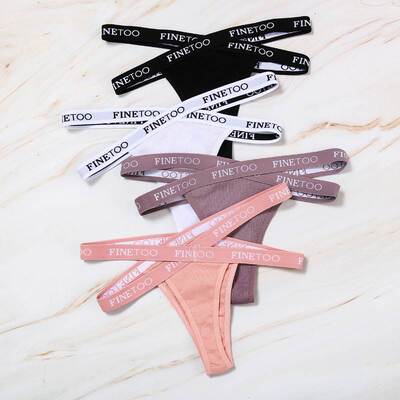 Women's thong threaded cotton sexy panties briefs D005