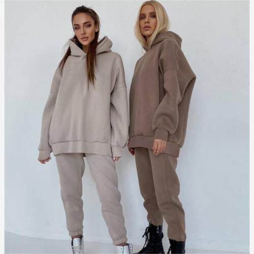 欧美运动服卫衣2件套装女 костюм 2 piece set sweatsuit