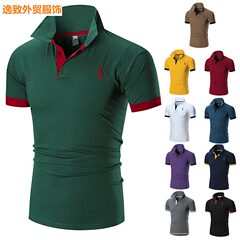 Men s Stand Collar Cotton T Shirt Camisa Polo Shirts 男士T恤