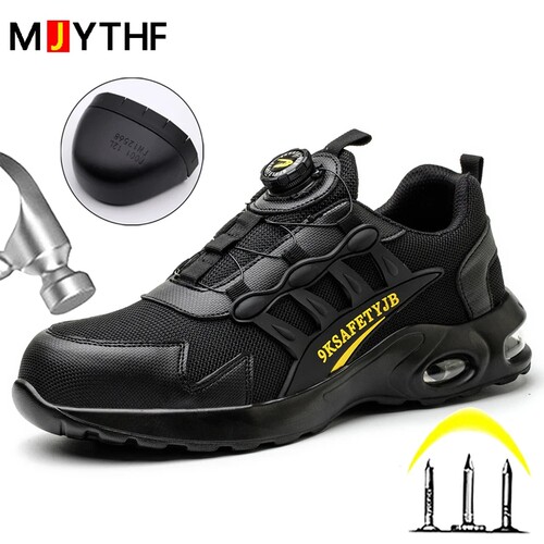 Quality Safety Shoes Men Rotary Buckle Work Shoes Sneakers