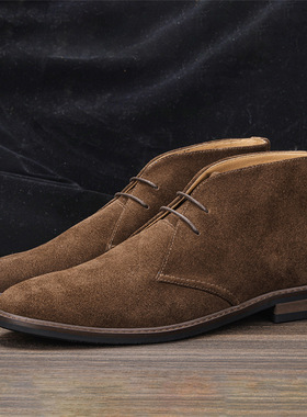 沙漠男靴反绒牛皮真皮鞋 Men Leather Shoes Chukka Desert Boots