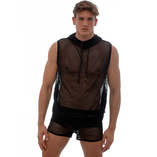 连帽衫 Hoodie澳洲进口透明网纱性感无袖 背心健身 Pride Marcuse