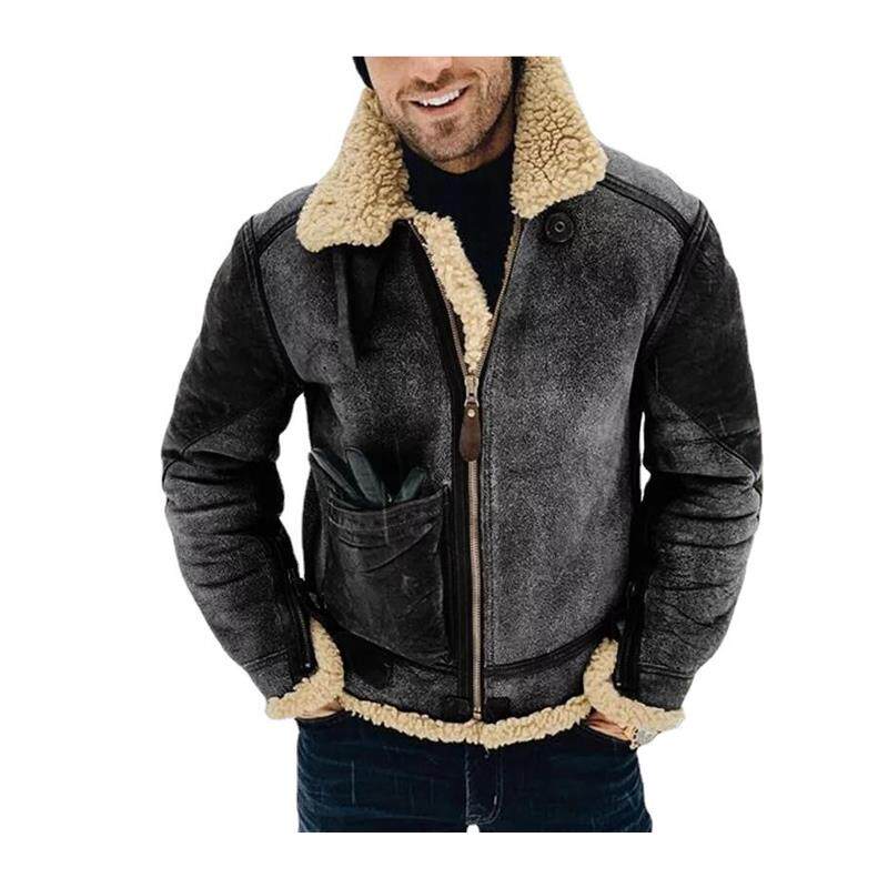 Men's Faux Leather Fur Jacket - Product image 5