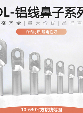 铝线鼻子DL-10/16/25/35/50/70/95/185/240平方铝接线端子铝线耳