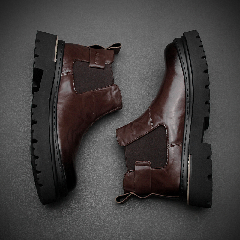 冬季复古擦色切尔西靴