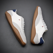 新款 透气低帮薄款 真皮拼布小白鞋 春夏季 男款 软底百搭休闲板鞋 单鞋