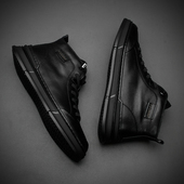 男士 中帮短筒马丁靴高帮休闲皮鞋 真皮短靴冬季 加绒保暖男靴子板鞋