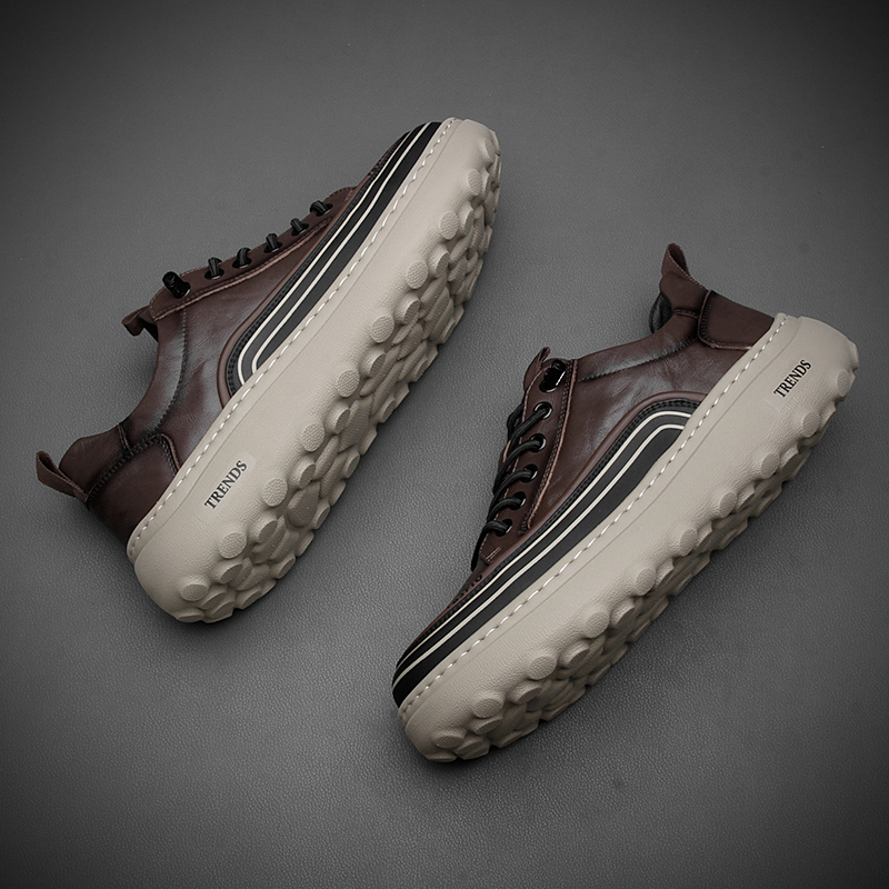 欧洲站男鞋擦色真皮时尚休闲鞋