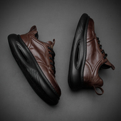 厚底轻便商务皮鞋 欧洲站男鞋 男士 百搭潮鞋 复古擦色时尚 运动休闲鞋