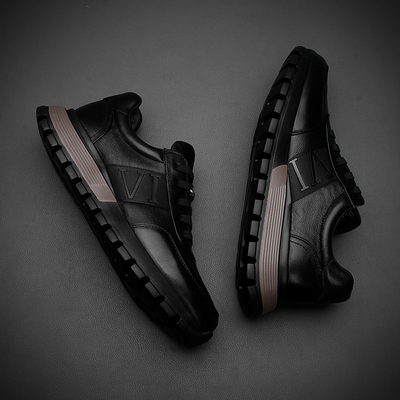 欧洲站男鞋真皮运动休闲鞋男士厚底板鞋高级感百搭鞋子男式潮鞋男