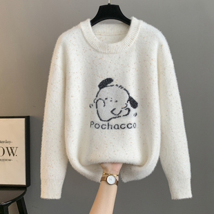 圆领毛衣女秋冬2025女款初中生高中生学生大童加绒保暖内搭打底衫