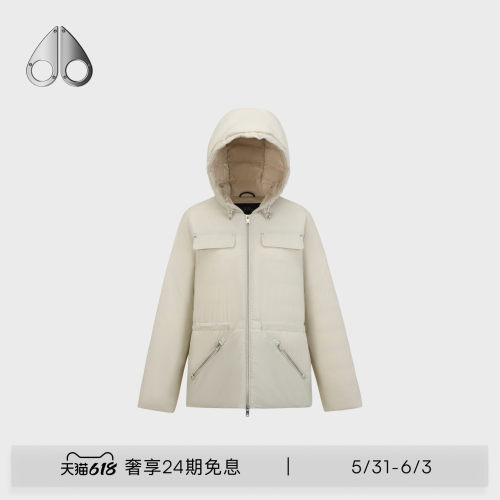 MOOSE KNUCKLES 女士抽绳收腰轻羽绒连帽外套