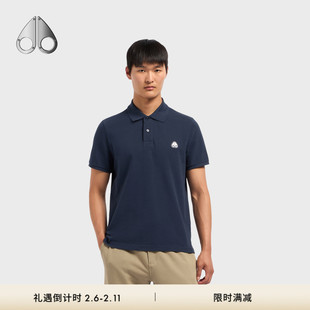 MOOSE KNUCKLES EVERETT 经典LOGO棉质POLO短袖T恤男