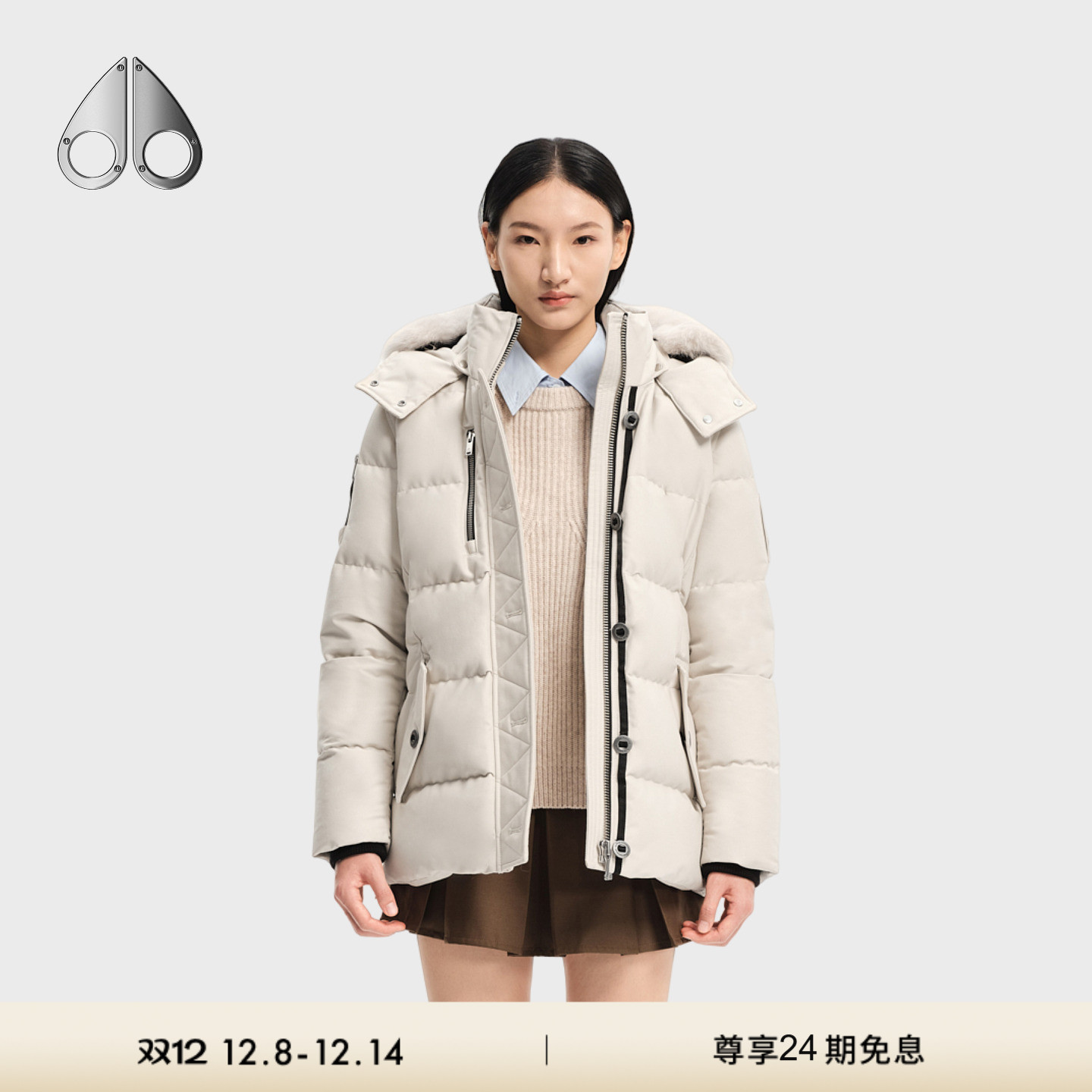 【秋冬新品】MOOSE KNUCKLES 3Q经典 JACKET 女士鹅绒毛领羽绒服