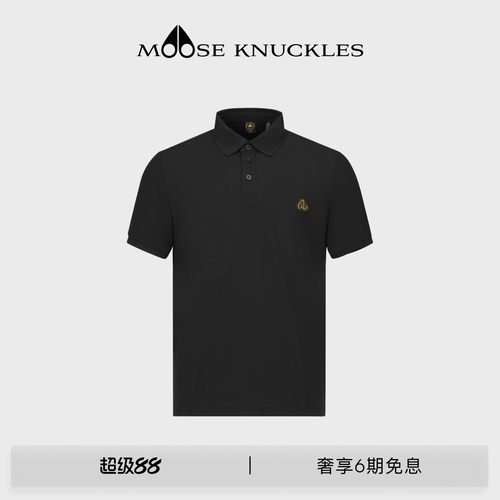 MOOSE KNUCKLES 男士金标LOGO翻领休闲小剪刀短袖POLO衫