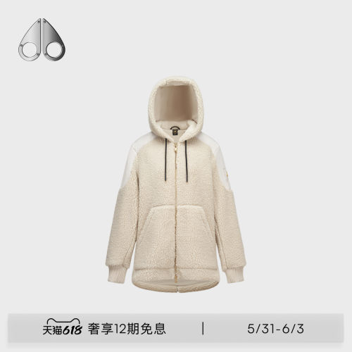 MOOSE KNUCKLES SHERPA 女士金标抓绒连帽宽松外套