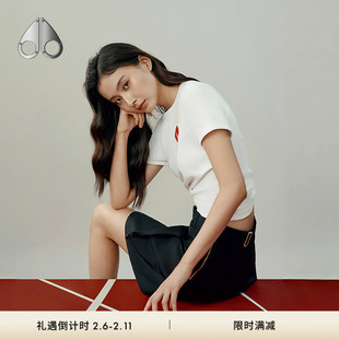 [明星同款]MOOSE KNUCKLES 2025七夕限定系列女士修身短款T恤