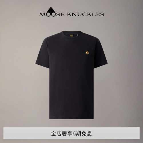 [早春新品]MOOSE KNUCKLES 男士金标圆领休闲小剪刀短袖T恤