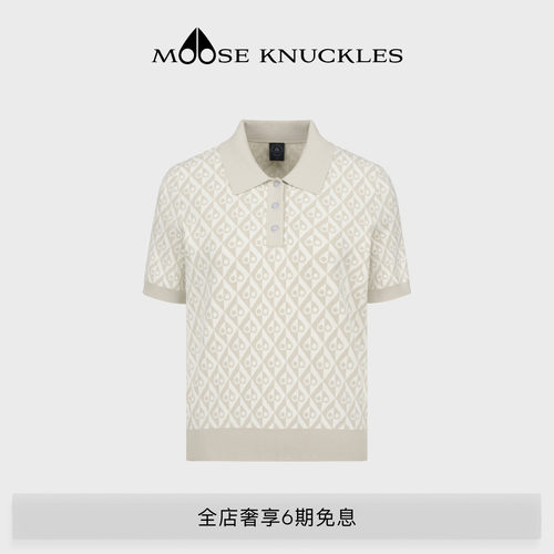 [春夏新品]MOOSE KNUCKLES 女士翻领POLO印花休闲小剪刀宽松短袖