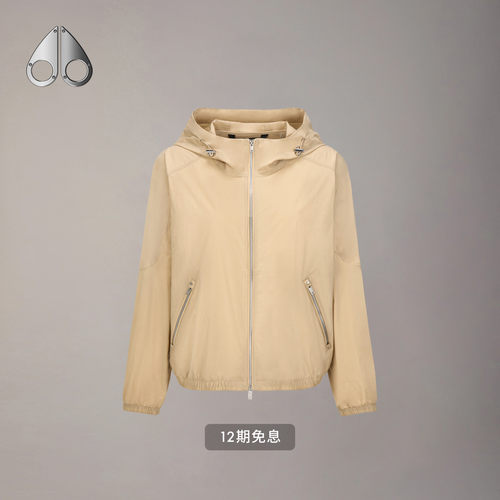 [早春新品]MOOSE KNUCKLES 女士轻薄连帽休闲防晒小剪刀夹克外套