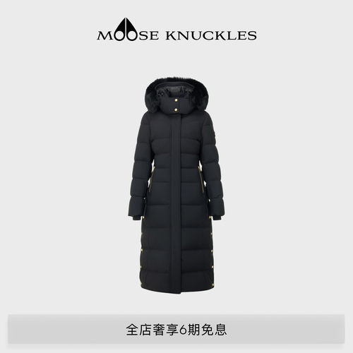 MOOSE KNUCKLES 女士金标长款连帽鹅绒小剪刀羽绒服