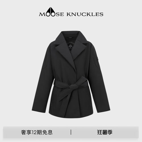 MOOSE KNUCKLES女士翻领轻羽绒鹅绒风衣外套