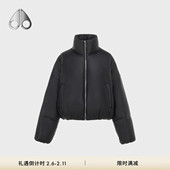 PUFFER MOOSE KNUCKLES 女士鹅绒皮革小剪刀羽绒服外套