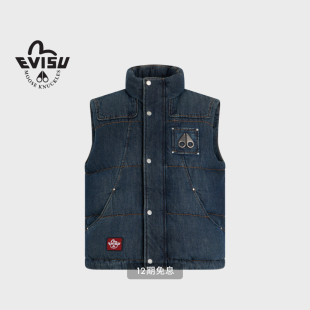 KNUCKLES MOOSE EVISU联名男女士刺绣小剪刀羽绒马甲 秋冬新品