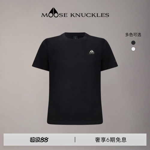 MOOSE KNUCKLES 女士棉质经典LOGO简约修身小剪刀短袖T恤