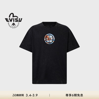 [秋冬新品]MOOSE KNUCKLES X EVISU联名男女同款刺绣宽松短袖T恤