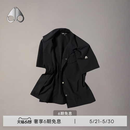 [春夏新品]MOOSE KNUCKLES 男士翻领休闲小剪刀短袖夹克衬衫