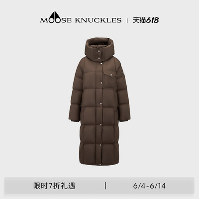 MOOSE KNUCKLES PUFFER 反转LOGO长款鹅绒小剪刀羽绒服