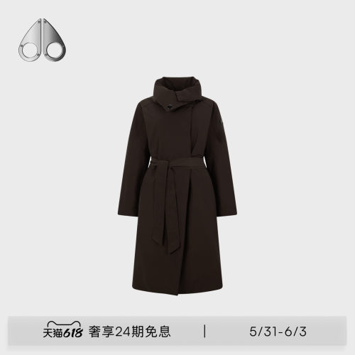 MOOSE KNUCKLES女士收腰轻羽绒鹅绒风衣外套