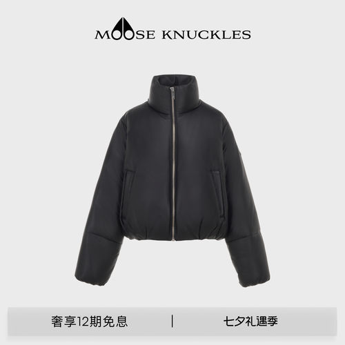MOOSE KNUCKLES PUFFER 女士鹅绒皮革小剪刀羽绒服