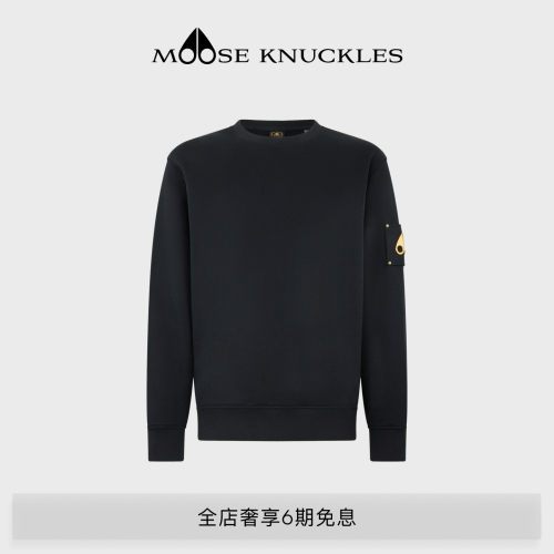 MOOSE KNUCKLES GOLD系列男士金标圆领休闲小剪刀长袖卫衣