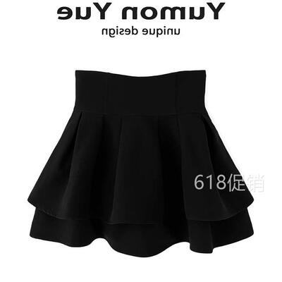 YuMonYue春秋新款2025马卡龙日系甜妹显瘦喇叭高腰蓬蓬短裙半身裙