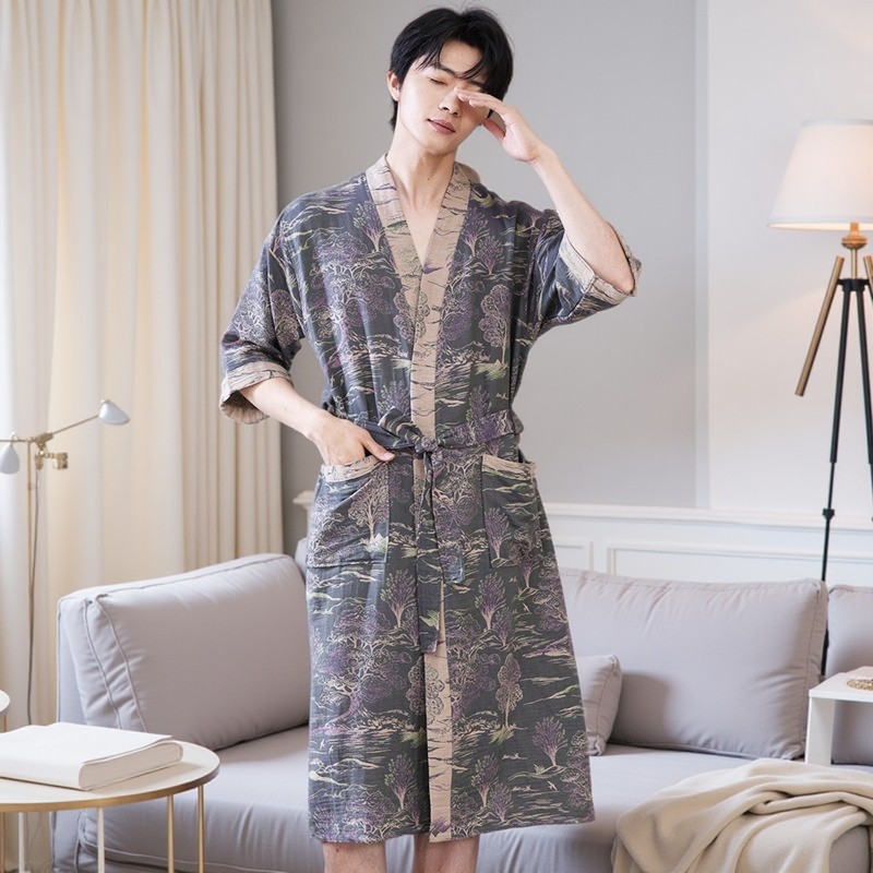 浴袍男士纯棉吸水速干浴衣双层纱布四季通用睡衣夏季薄款全棉睡袍,女士内衣/男士内衣/家居服,睡袍/浴袍,淘宝优惠券,粉丝福利购,淘宝优惠卷